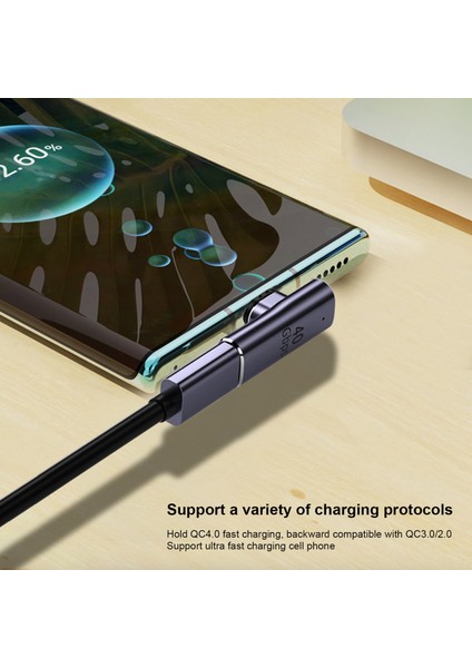 Usb-C Erkek - Usb-C Dişi Adaptör, Geniş Uyumluluk (Bükme) (Yurt Dışından)