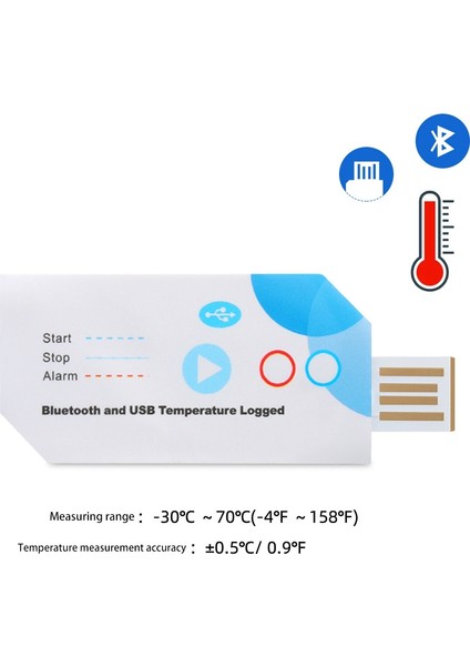 USB Sıcaklık Veri Kaydedici Bluetooth ve USB Sıcaklık Kaydedici (Yurt Dışından)