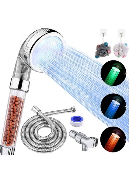 Kuru Saçlar ve Ciltler Için Elde Taşınabilir, Su Tasarruflu LED Duş Başlığı (Yurt Dışından)