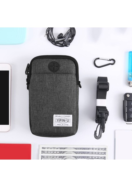 Erkek Çok Fonksiyonlu Asılı Boyun Bayan Cep Telefonu Çantası Mini Su Geçirmez Saklama Çantası Messenger Çanta Kırmızı (Yurt Dışından)