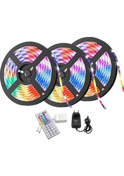 LED Şerit Işıklar 15M Su Geçirmez 3528 Rgb Renkli Işık Şeritleri, Yatak Odası Noel Ab Tak Için 44 Anahtar Uzaktan Kumandalı (Yurt Dışından)