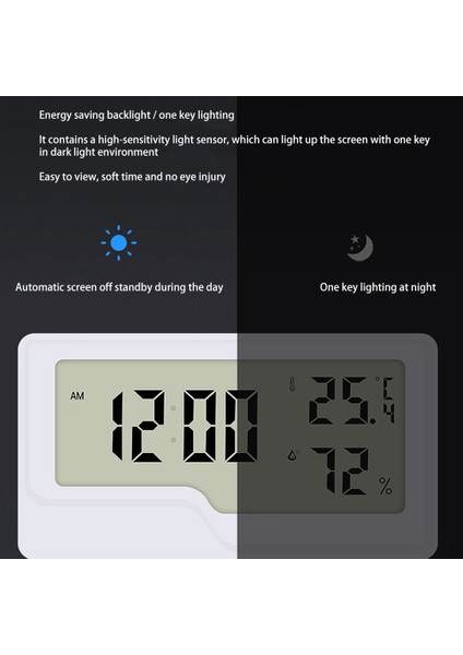 Higrometre Dijital Sıcaklık Zaman Saati Nem Ölçer Arka Işık Yok (Yurt Dışından) indirimleri