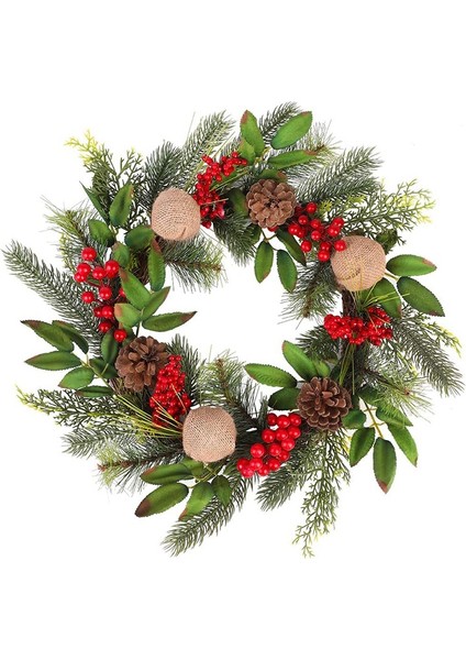 Noel Çelengi Çam Yapay Noel Ön Kapı Asılı Çelenk (Yurt Dışından)