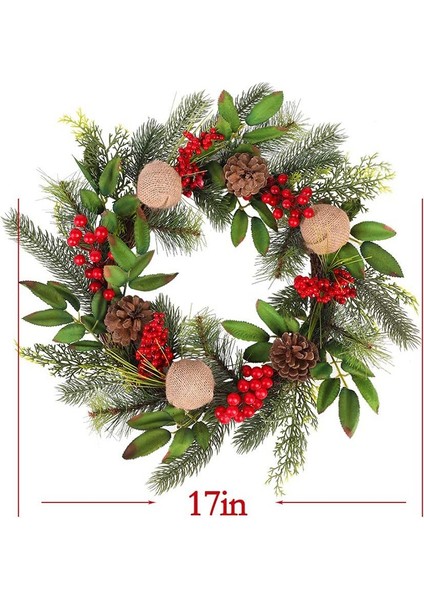 Noel Çelengi Çam Yapay Noel Ön Kapı Asılı Çelenk (Yurt Dışından)