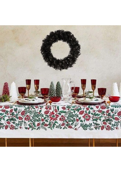 Kapı Pencere Şömine Noel Dekorasyonu Için Siyah Çelenk Garland (Yurt Dışından)