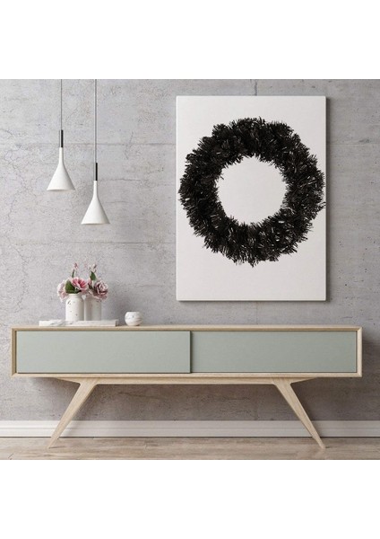 Kapı Pencere Şömine Noel Dekorasyonu Için Siyah Çelenk Garland (Yurt Dışından)