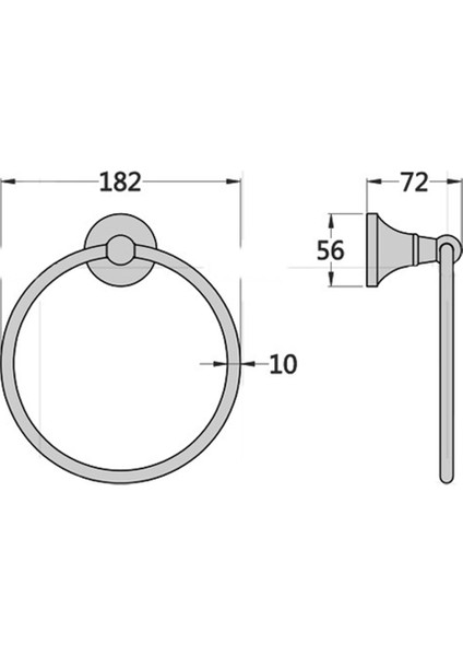 Gümüş Pirinç Havluluk Tutucu, Duvara Monte Havlu Askısı Bar Askısı (Yurt Dışından)