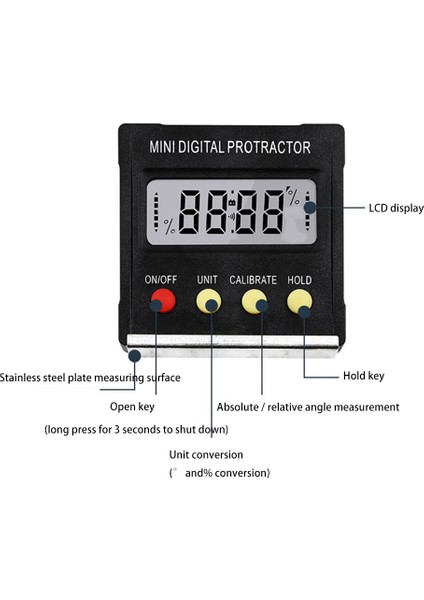 Mini Elektronik Dijital Ekran Inklinometre Sınıf Seviyesi Ölçer (Yurt Dışından)