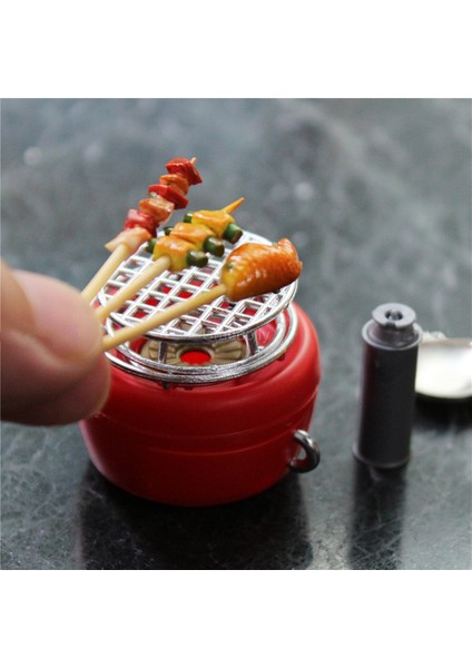 1/12 Minyatür Dollhouse Açık Barbekü Gaz Sobası, Sarı, Yuvarlak (Yurt Dışından)