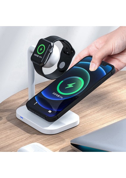 Iphone8/x Samsung Siyah Için Manyetik 2'si 1 Arada Şarj Cihazı 15W Hızlı Şarj (Yurt Dışından) indirimleri