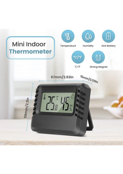 Iç Mekan Kullanımı Için LCD Dijital Termometre Mini Oda Termometresi Siyah (Yurt Dışından) indirimleri