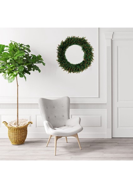 Ev Dekorasyonu Için Noel Yapay Çam Çelengi Sarı Kafa Çelengi (Yurt Dışından)