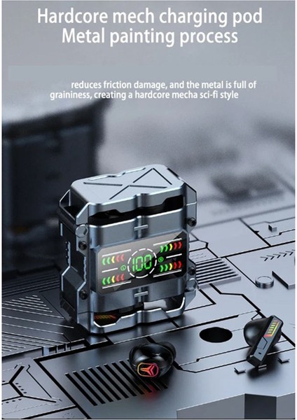 M60 Mecha Tws Bluetooth Kulaklık Dokunmatik Gürültü Önleyici Kulaklıklar, A (Yurt Dışından)