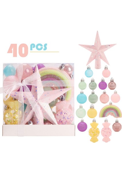 Noel Ağacı Süsleri Gökkuşağı Renkli Noel Ağacı Top Seti (Yurt Dışından) fiyatları