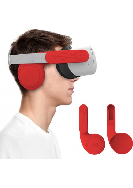 Oculus Quest 2 Vr Kulaklık Için Silikon Kulaklık -Kırmızı (Yurt Dışından)