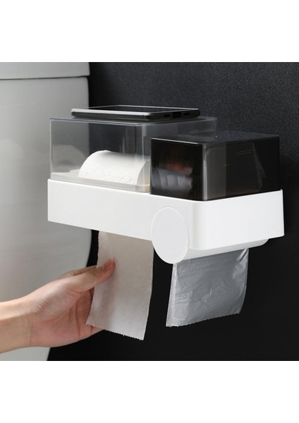 Banyo Tuvalet Kağıdı Tutucu Doku Kutusu Çöp Torbası Saklama Kutusu Gri (Yurt Dışından) fiyatları