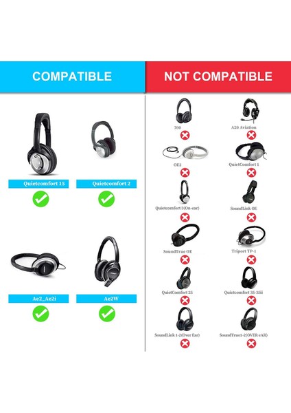Quietcomfort Qc2 QC15 Ae2 QC25 Için 1 Çift Profesyonel Kulak Yastığı (Yurt Dışından)