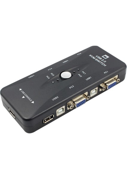 USB 2.0 Kvm Anahtar Kutusu + 4 Kvm Kablo Klavye Monitör (Yurt Dışından)