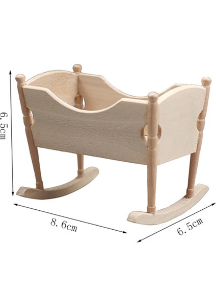 1:12 Dollhouse Minyatür Ahşap Kreş Beşiği Bebek Beşiği (Yurt Dışından) indirimleri