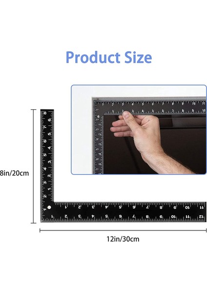 Marangoz Kare, 3 Parça L Kare Dik Açı Cetveli, 8 Inç x 12 Inç (Yurt Dışından)