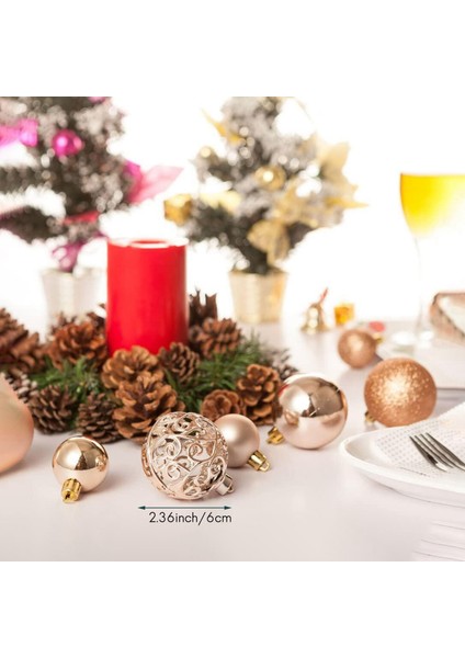 6pcs Noel Ağacı Dekorasyon Topu, Içi Boş Top, Altın (Yurt Dışından) fırsatları