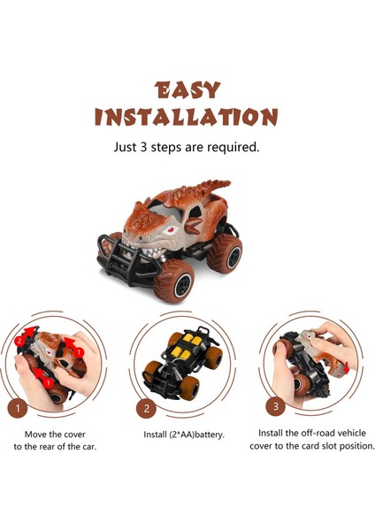 Dinozor Oyuncak Araba Rc Turck 3-7 Yaşında, 1/43 Rc Araba Hediyeler A (Yurt Dışından)
