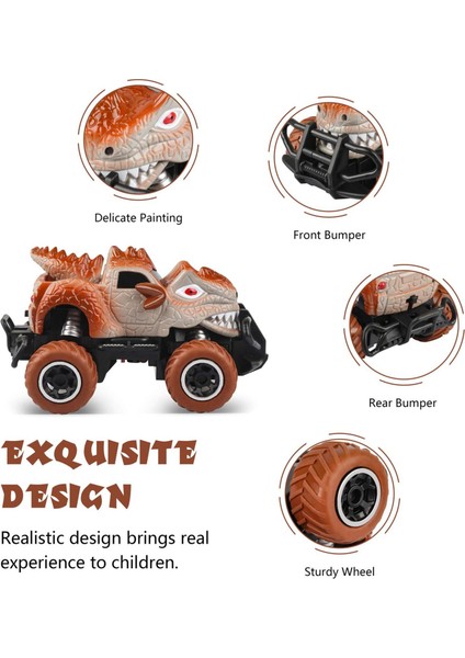 Dinozor Oyuncak Araba Rc Turck 3-7 Yaşında, 1/43 Rc Araba Hediyeler A (Yurt Dışından)