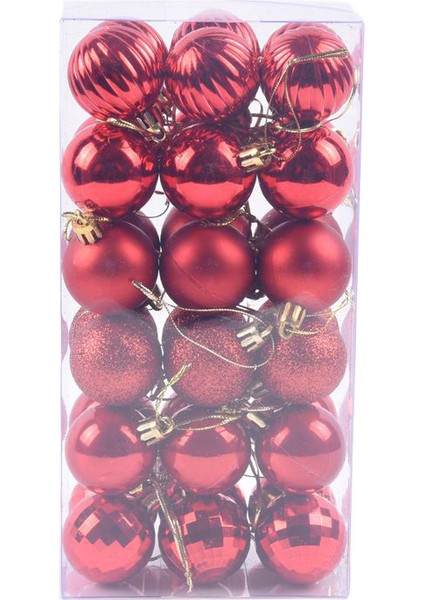 Noel Ağacı Top Partisi Büyük Plastik Dıy Asılı Dekor Seti (Kırmızı) (Yurt Dışından)