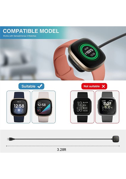 Fitbit Sense ve Versa 3 Şarj Cihazı ile Uyumlu (Yurt Dışından) fiyatları