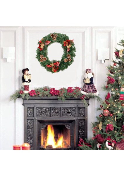 Kapılar Duvar Merdivenler Ev Dekorasyonu Için Noel Çelenk Kesimleri ve Çam Kozalakları (Yurt Dışından)