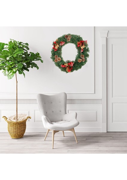 Kapılar Duvar Merdivenler Ev Dekorasyonu Için Noel Çelenk Kesimleri ve Çam Kozalakları (Yurt Dışından)