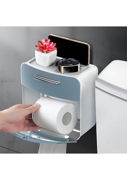Banyo Depolama Tuvalet Kağıdı Tutucu Banyo Depolama Raf Raf Mavi (Yurt Dışından) fırsatları