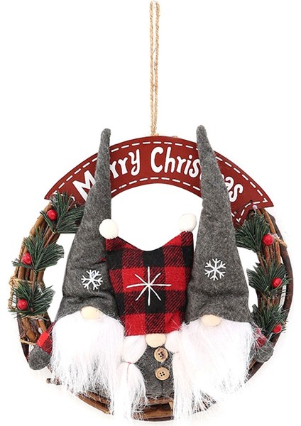 Ön Kapı Için Noel Gnome Çelengi Yapay Noel Çelengi (Yurt Dışından)