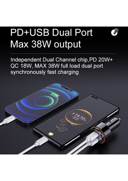 Pd 20W + Usb3.0 18W Hızlı Şarj Qc3.0 Usb,2'si 1 Arada Araç Şarj Cihazı, Yuvarlak (Yurt Dışından) indirimleri