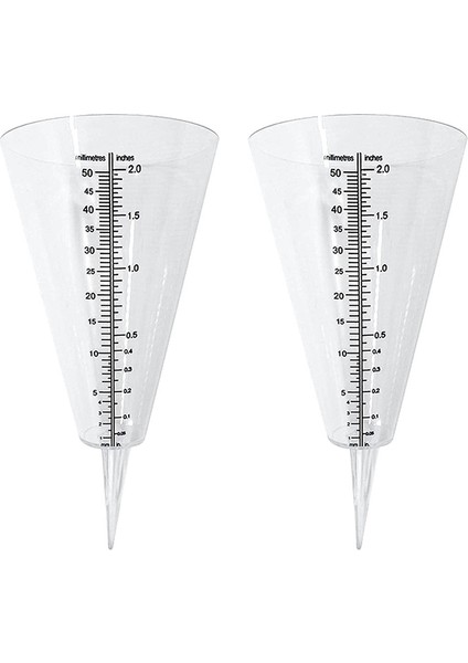 Yağış Izleme Için 2 Adet Şeffaf Konili Yağmur Ölçer (Yurt Dışından)