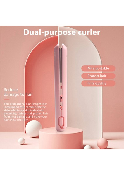 Öğrencilere Özel Düzleştirme ve Kıvırma Için Mini Saç Düzleştirici Pembe (Yurt Dışından)