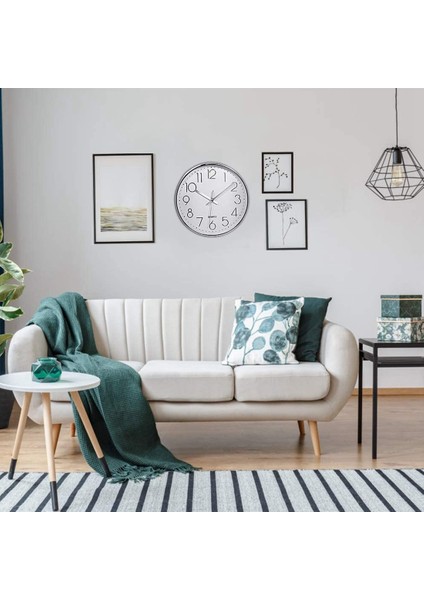 Ev Ofis Mutfağı Için Modern Sessiz Duvar Saati (25CM, Gümüş) (Yurt Dışından) fiyatları