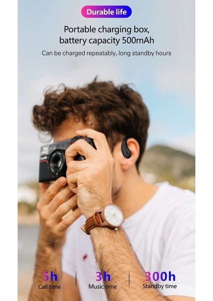 Tws Kablosuz Bluetooth 5.0 Kulak Kancası Kulak Içi Spor Kulaklık Gri (Yurt Dışından)