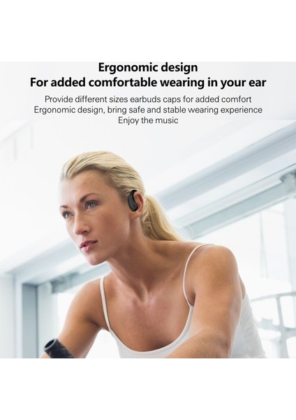 Tws Kablosuz Bluetooth 5.0 Kulak Kancası Kulak Içi Spor Kulaklık Gri (Yurt Dışından)