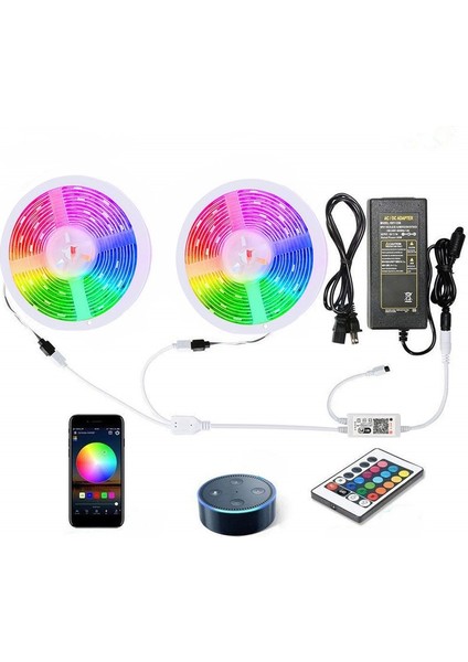 Wifi LED Şerit Işıklar 10M 5050 LED Şerit Işıklar, Oda Cadılar Bayramı Noel Partisi Için Uzaktan Kumandalı Suya Dayanıklı (Ab Tak) (Yurt Dışından)