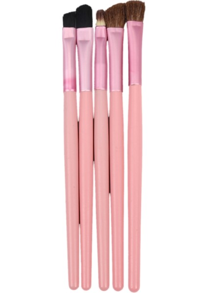 5 Adet Göz Makyajı Fırça Seti Göz Farı Eyeliner Kaş Fırçası Pembe (Yurt Dışından)