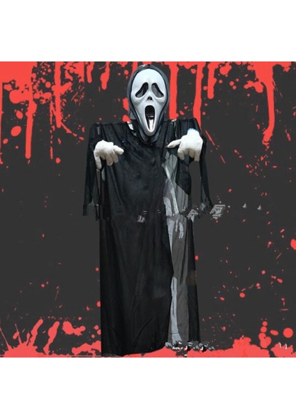 Face Cadılar Bayramı Bahçesi Reaper Ghostface Korkuluk Asılı Dekor (Yurt Dışından)