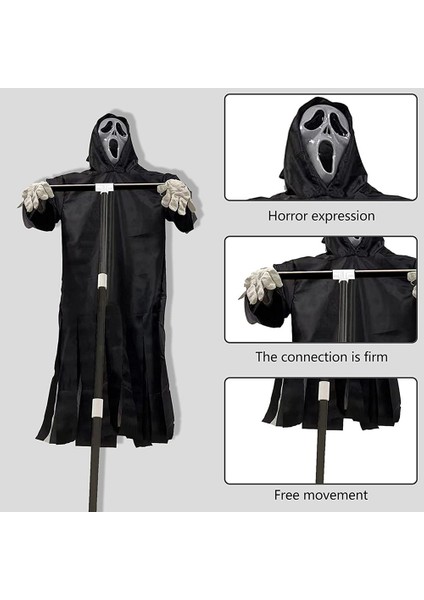 Face Cadılar Bayramı Bahçesi Reaper Ghostface Korkuluk Asılı Dekor (Yurt Dışından)