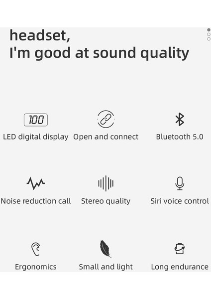 T19 Tws Bluetooth 5.0 Kablosuz Stereo LED Dijital Ekranlı Kulaklık (Yurt Dışından)