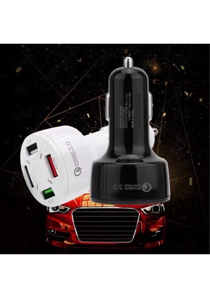 Qc3.0 4 USB 1'den 4'e Araca Monte Cep Telefonu Hızlı Şarj, Beyaz (Yurt Dışından) fırsatları