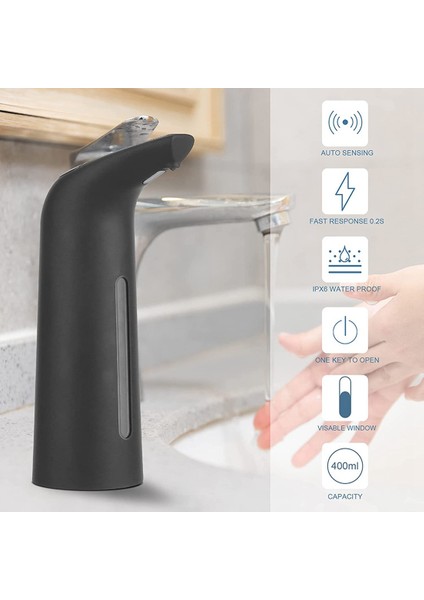 400ML Otomatik Sabunluk, Kızılötesi Hareket Sensörü Ipx6 Dispenseri (Yurt Dışından) modelleri