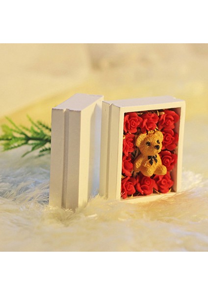1/12 1/6 Ölçekli Minyatür Dollhouse Mini Gül Ayı Hediye Kutusu, A (Yurt Dışından)