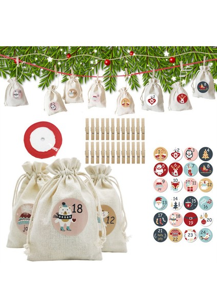 Noel Advent Takvimi Çantaları, Hediye Çantaları (Yurt Dışından)