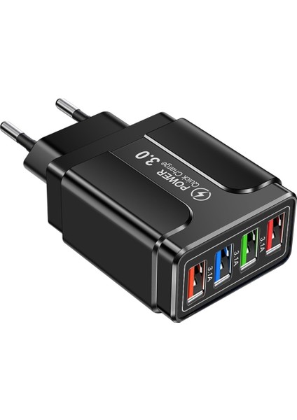 45W USB 3.0 Cep Telefonu Şarj Adaptörü Telefon Şarj Başlığı-Ab Fişi (Yurt Dışından)