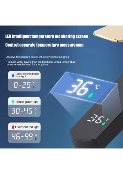 Mutfak Lavabo Bataryası Dokunmatik LED Dijital Ekran Sıcaklık Kontrolü (Yurt Dışından)